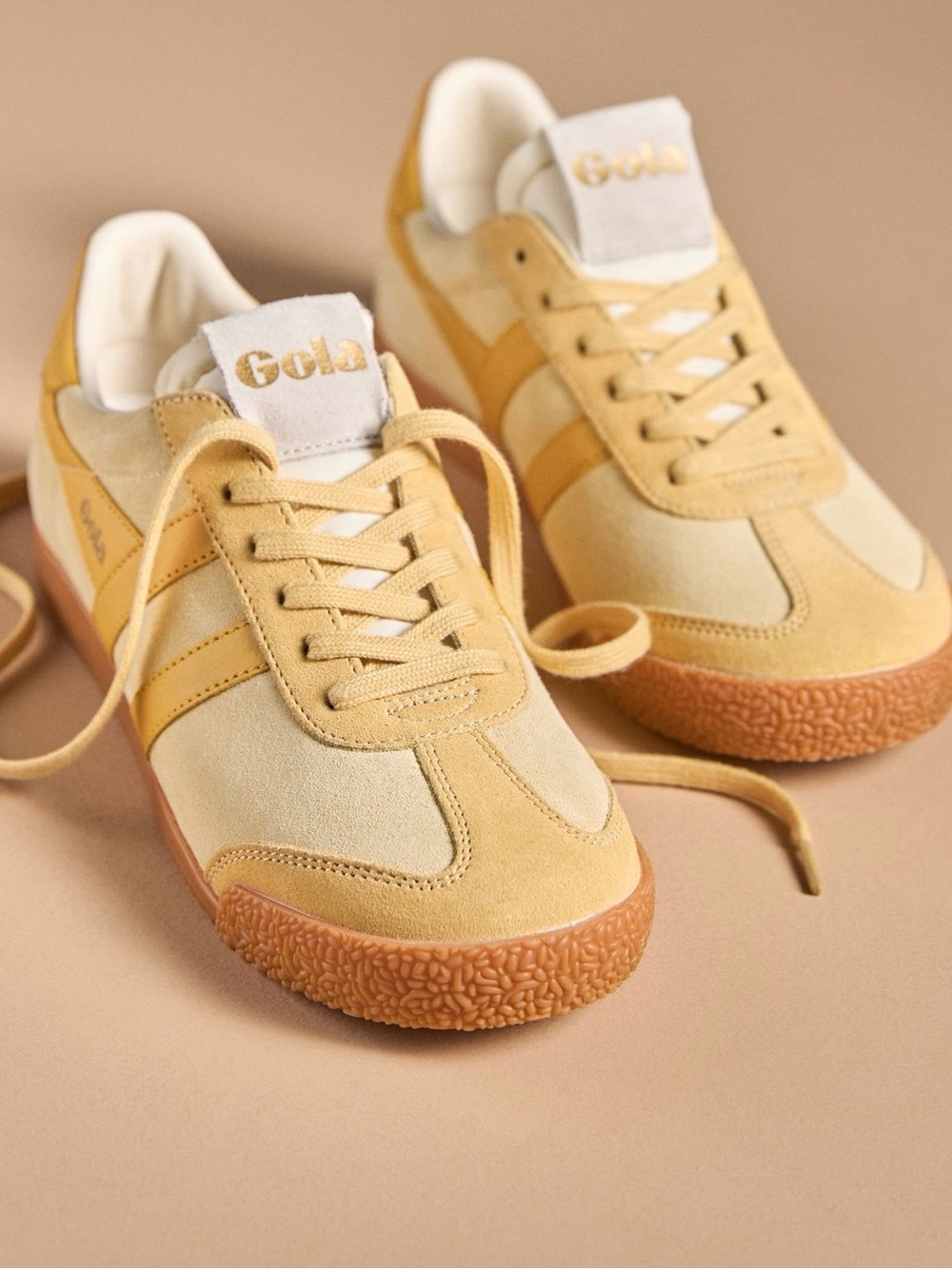 Gola Women’s Elan Suede Trainers in Transparent Yellow